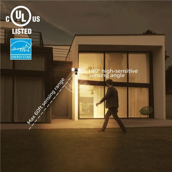 Motion Sensor Flood Light, UL & ES Listed, Aluminum LED Security Lights - Picture 3 of 7